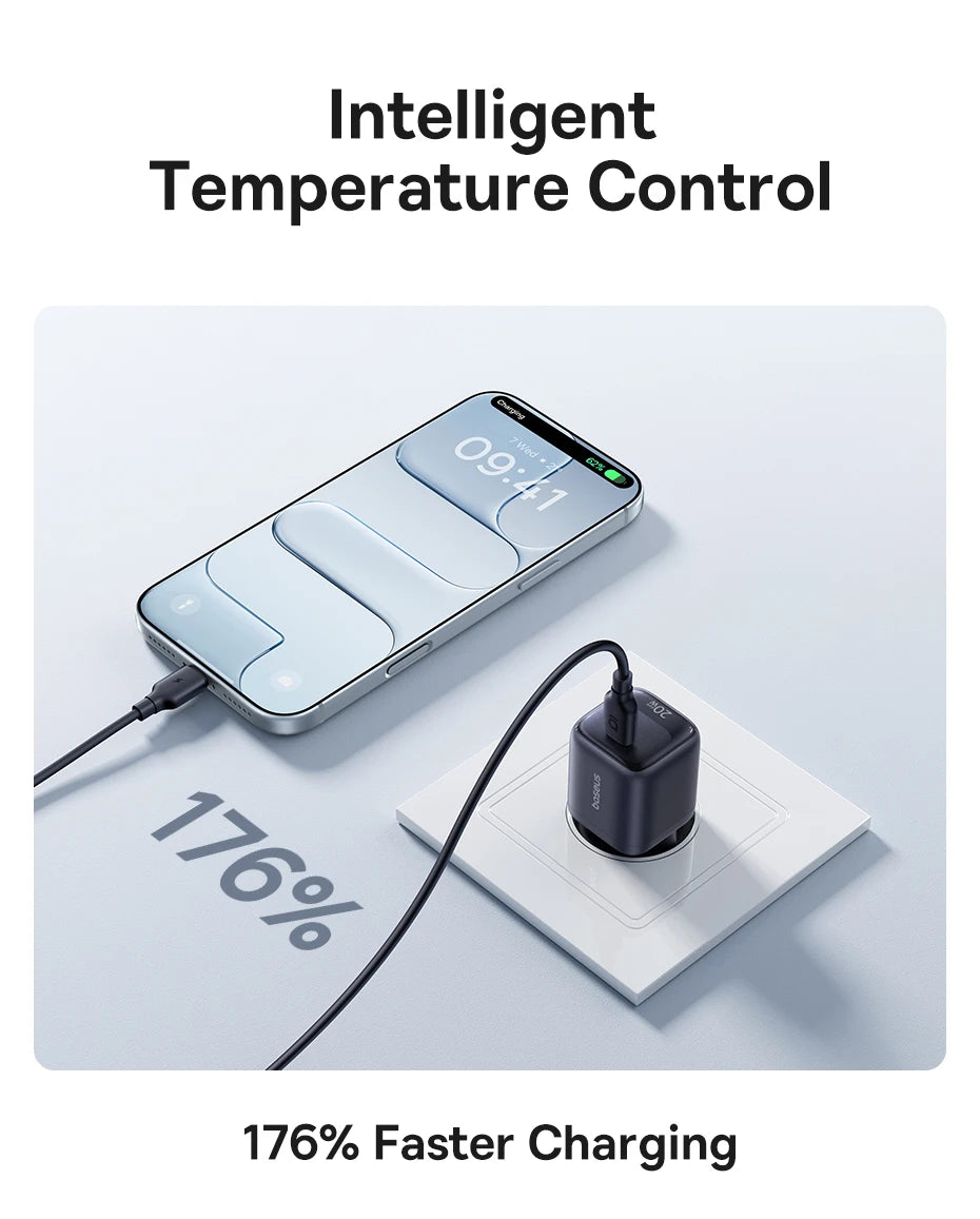 Baseus USB Type C Charger 20W Portable USB C Charger Support Type C PD Fast Charging For iPhone 15 14 13 12 Pro Max 11 X 8 Plus
