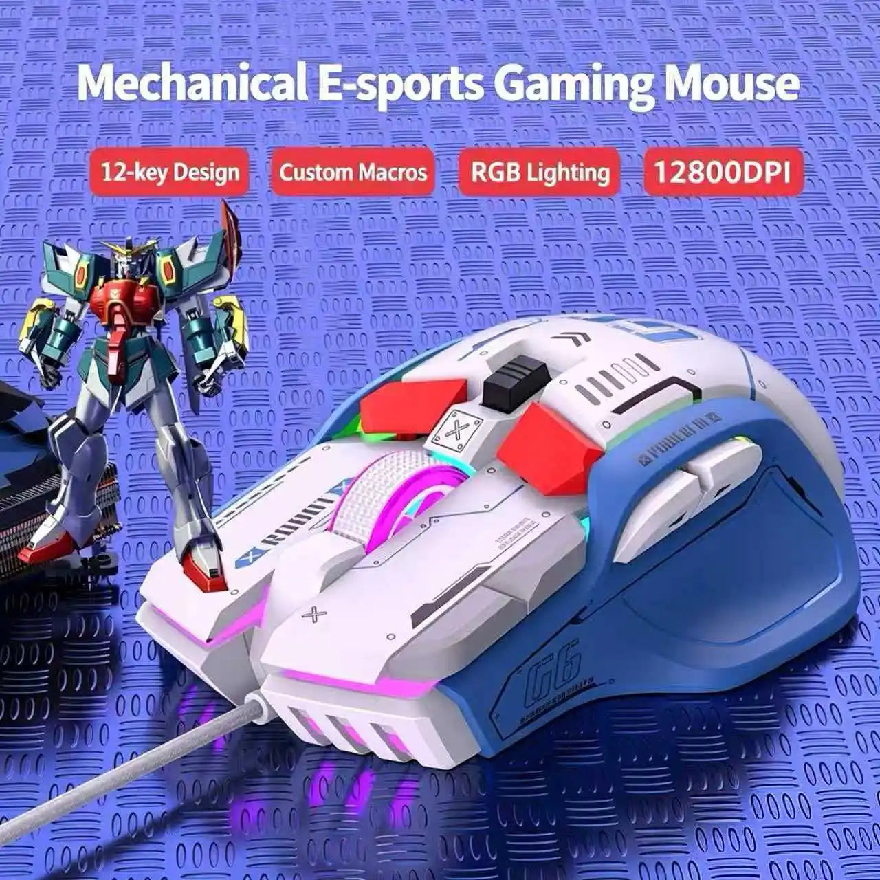 Gaming Mouse Wired RGB Macro-programmable Ergonomic design superior for Gaming and Work