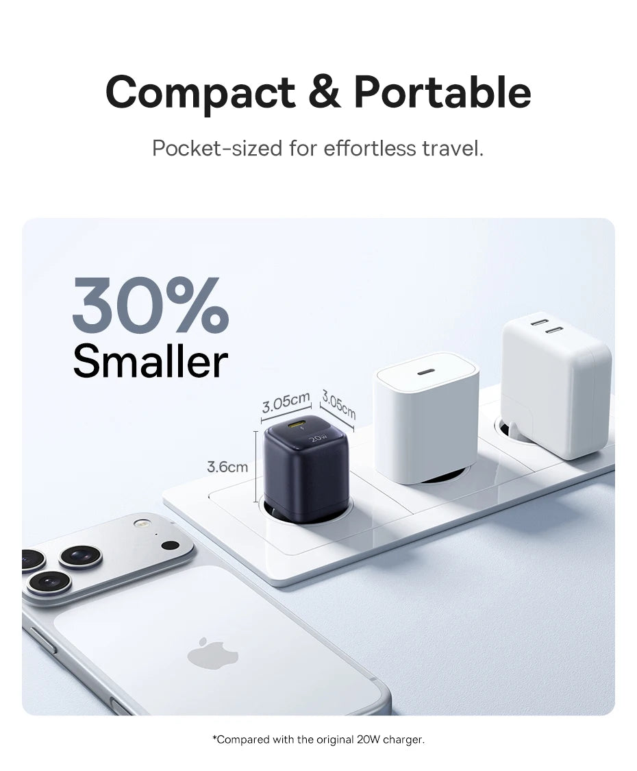 Baseus USB Type C Charger 20W Portable USB C Charger Support Type C PD Fast Charging For iPhone 15 14 13 12 Pro Max 11 X 8 Plus