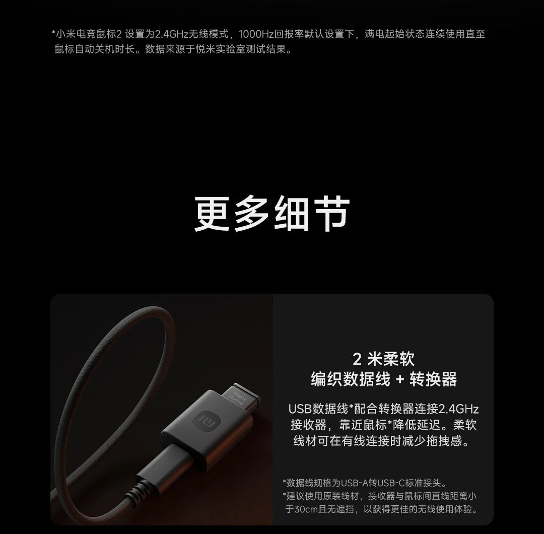 Xiaomi Gaming Mouse 2 Wireless Bluetooth 3-Mode Mouse  Major Game Mouse Laptop Notebook Office Game Portable 5-Speed Dpi Gift