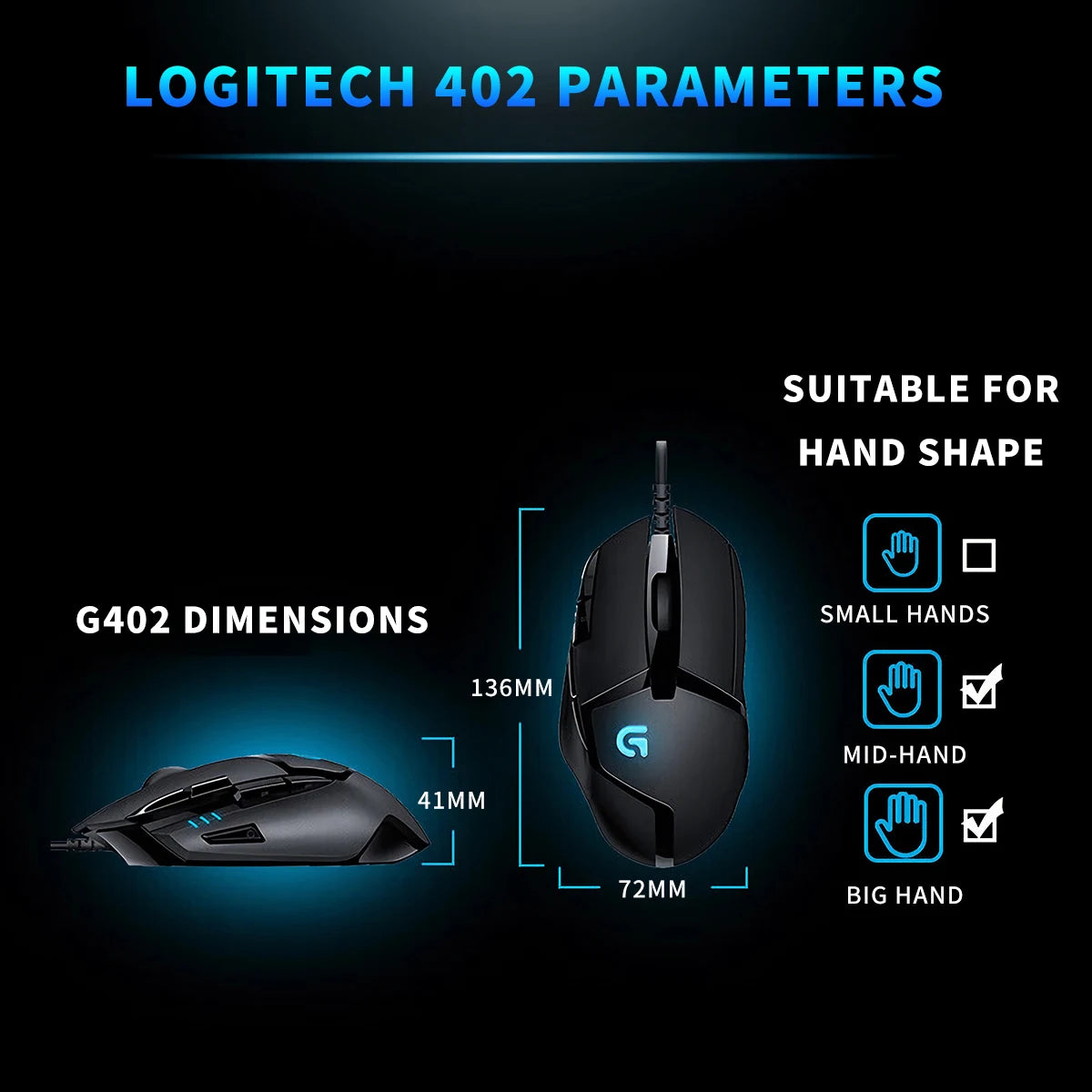Logitech G402/G305 Wireless gaming mouse,power-saving, portable,lightweight,low-latency for e-sports, suitable for PUBG and MOBA