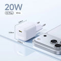 Baseus USB Type C Charger 20W Portable USB C Charger Support Type C PD Fast Charging For iPhone 15 14 13 12 Pro Max 11 X 8 Plus