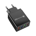 3A Multiport USB Charger with EU/US Plug, 4 USB 3.0 Fast Charging Ports for Phone, Tablet Adapter, Portable Wall Charger, Fast Charger for Poco