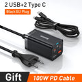 Baseus GaN3 100/ 65W Desktop Charger Quick Charge QC 3.04.0 USB C Type C Phone Charger For iPhone15 Huawei Xiaomi MacBook Laptop